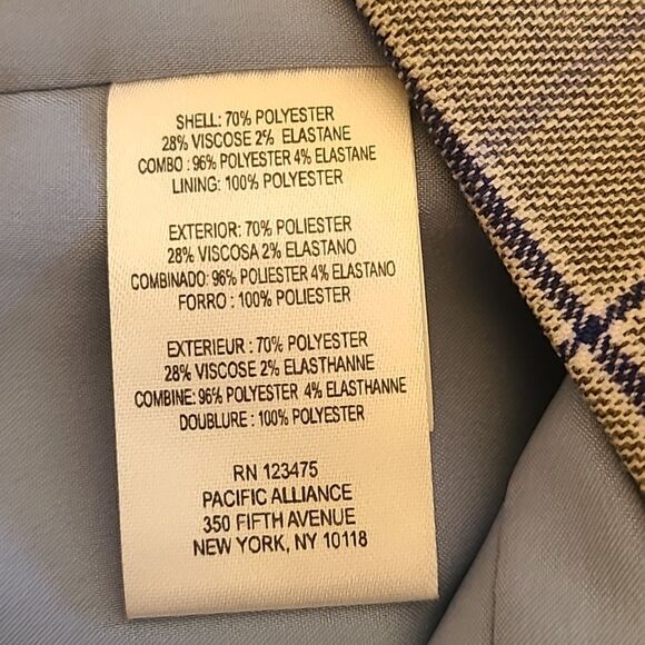 Tahari ASL Satin Back Plaid Vest Gray Blue Size 14 - Picture 12 of 13